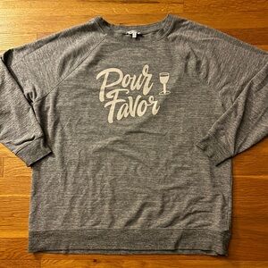 Por Favor Pour Me Some Wine Glass Spanish Latina Sweatshirt Raglan Top L Lrg